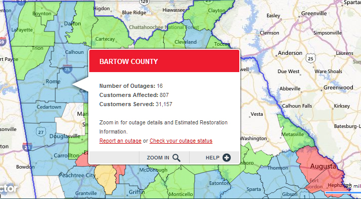 Georgia Power Outage Map Shows Over 200 000 Affected In The State